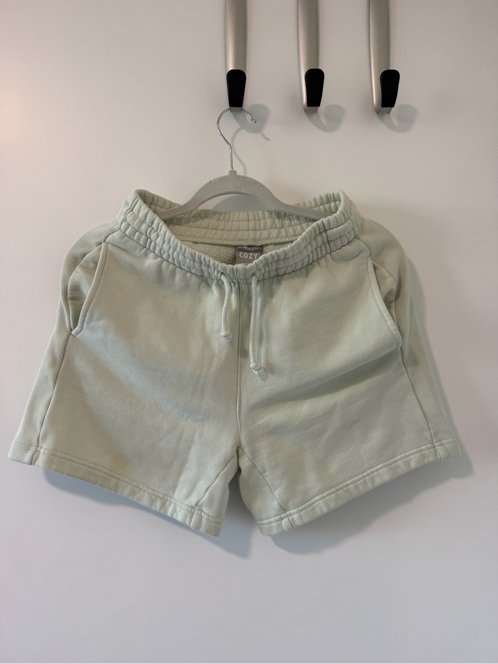 TNA Cozy Fleece Sweatshorts Light Green 5 inch
